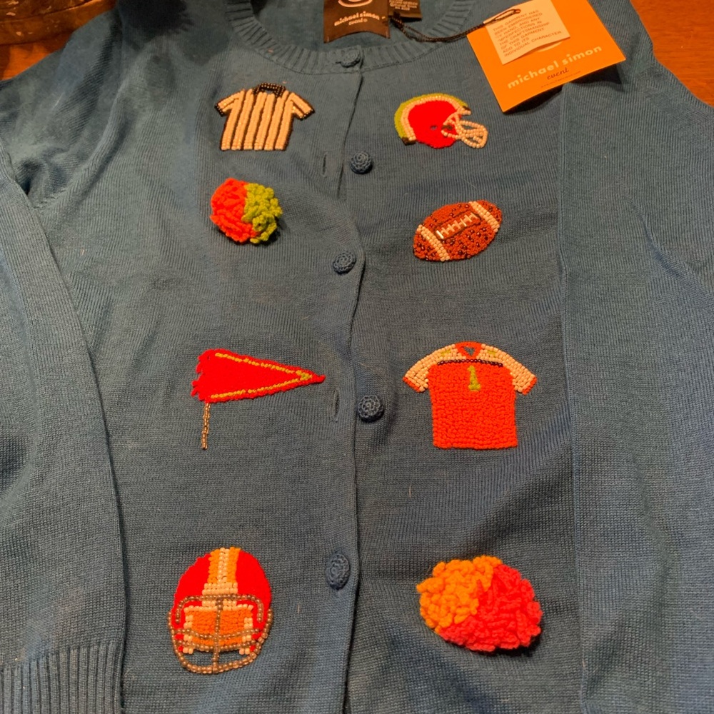 Really Cute Michael Simon Football Cardigan